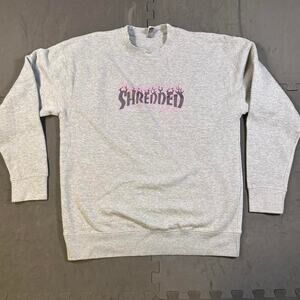 Thrasher esque gray and pink crewneck
